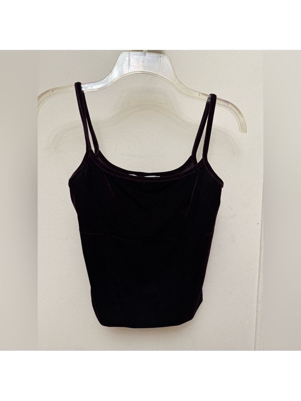 Vintage 1990s Necessary Objects Velvet Spaghetti Strap Top Deep Purple